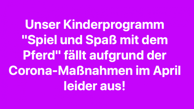 „Spiel und Spaß“ im April findet nicht statt!
